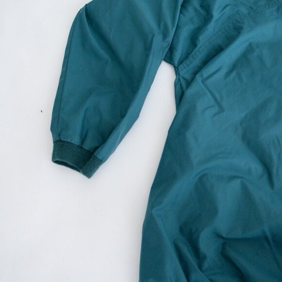Vintage Hunter Green Nylon V Neck Golf Windbreaker Pull Over Jacket M-L - Picture 7 of 8